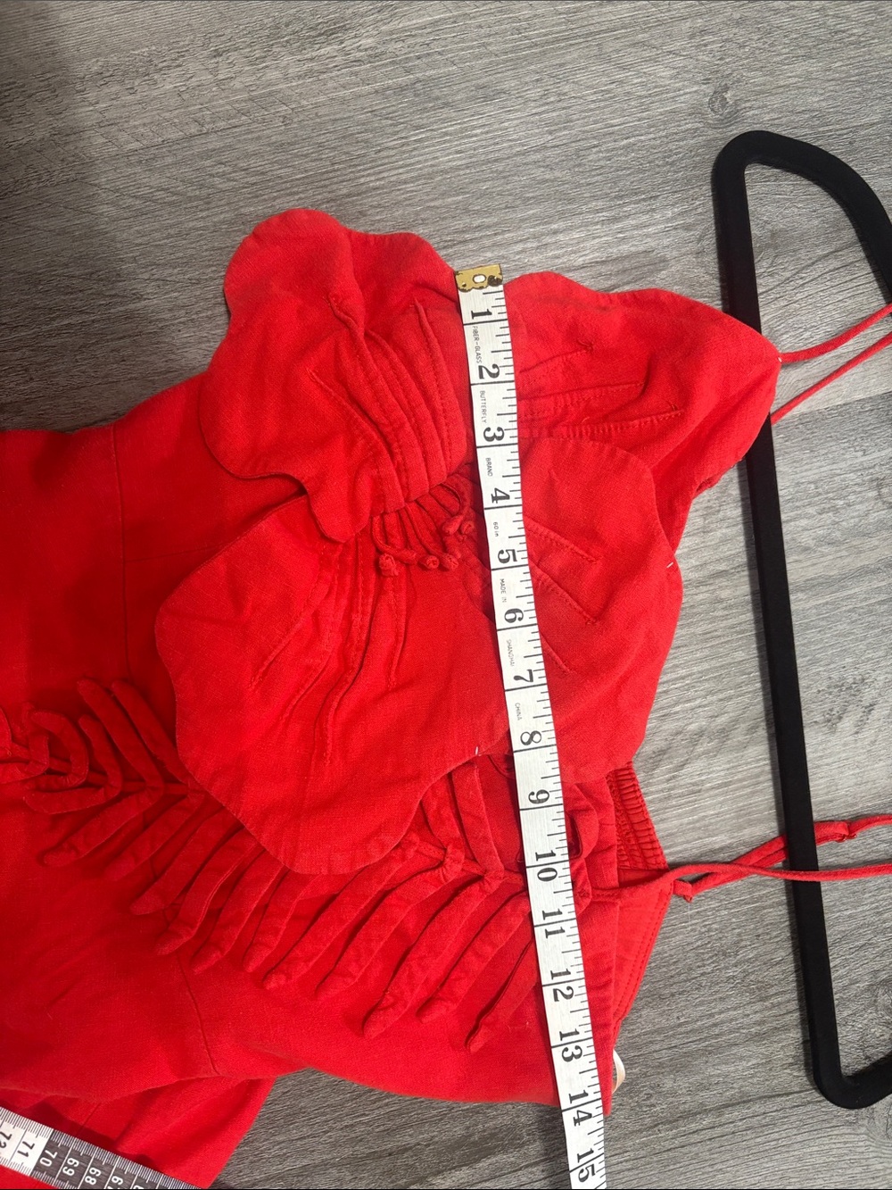 FARM Rio Red Spaghetti-Strap Midi Dress with Floral Applique - Picture 11 of 11